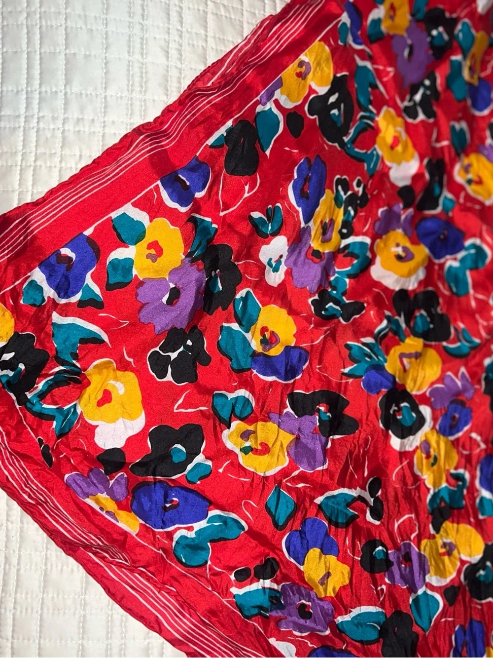 Red Floral scarf/ bandana/ top